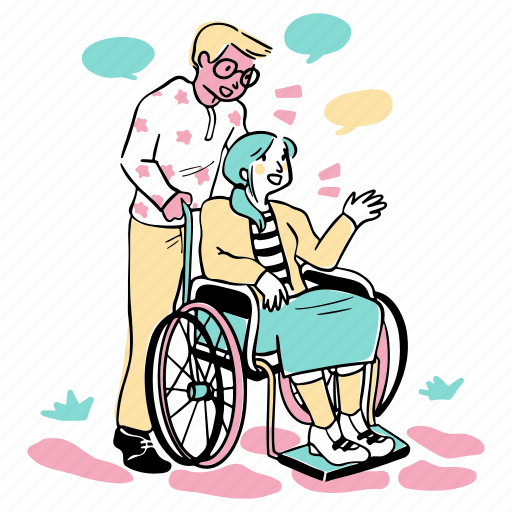 Disable, disability, help, kind illustration - Download on Iconfinder