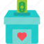 donation, box, charity, support, icon, 1 