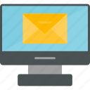 email, communication, envelope, inbox, letter, mail, message, monitor