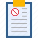 petition, document, files, agreement, prohibition, icon