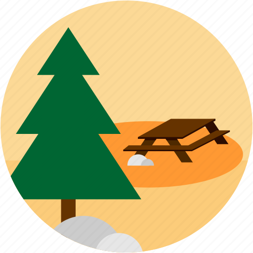 Activities, camp, tree, scene, table icon - Download on Iconfinder