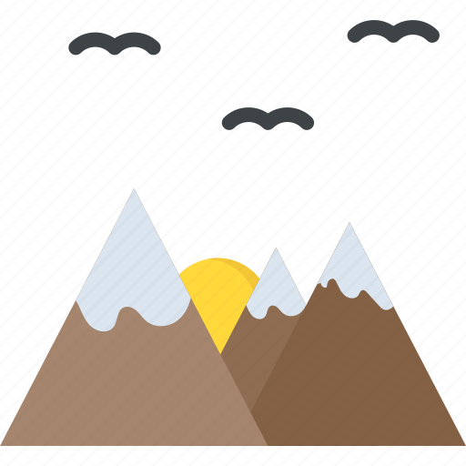 Hiking, hills, landscape, mountains, snowy peaks icon - Download on Iconfinder