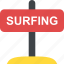 beach, surfing, surfing area indication, surfing sign, surfing wooden sign 