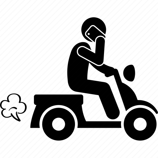 Addiction, illegal, mobile, motorbike, phone, riding, talking icon - Download on Iconfinder