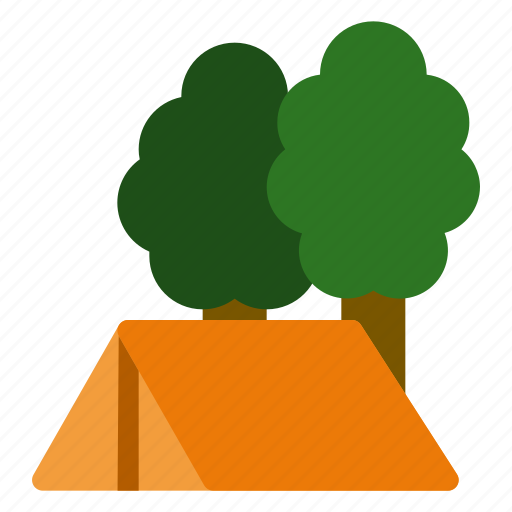 Adventure, camping, tent, trees icon - Download on Iconfinder