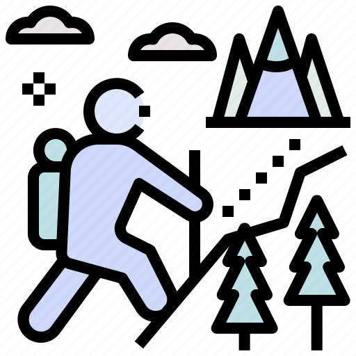 Hiking, mountain, adventure, backpack, adventurer icon - Download on Iconfinder