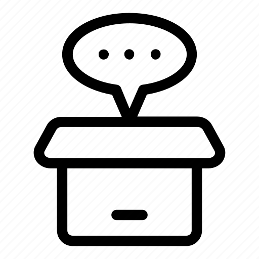 Cardboard, delivery, package, packaging, service, shipping and delivery, speech bubble icon - Download on Iconfinder