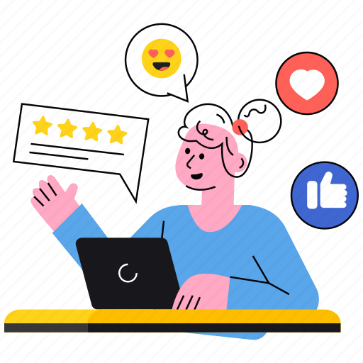 Customer, feedback, review, comment illustration - Download on Iconfinder
