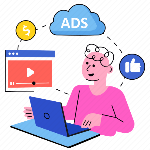 Internet, ads, connection, advertisement illustration - Download on Iconfinder
