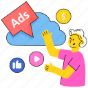cloud, ads, advertisement, advertising 