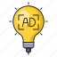 ads, bulb, creative, idea, solution 