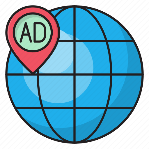 Ads, global, location, map, world icon - Download on Iconfinder