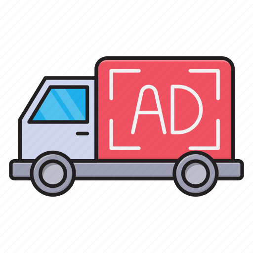 Ads, advertisement, banner, truck, vehicle icon - Download on Iconfinder