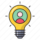 bulb, creative, idea, solution, user