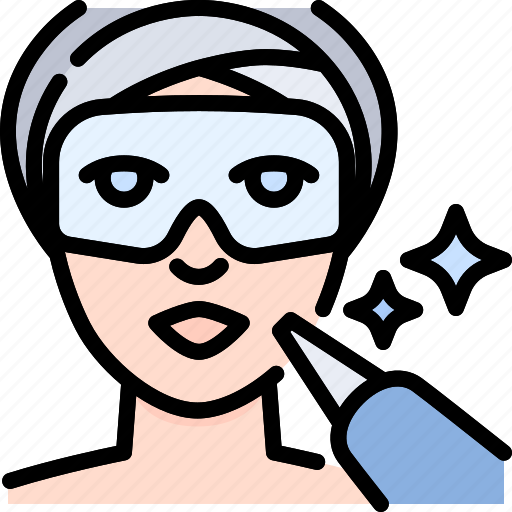 Treatment, laser, procedure, woman, young, skin, dermatology icon - Download on Iconfinder