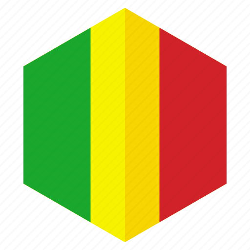 Africa, country, design, flag, hexagon, mali icon - Download on Iconfinder