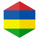 africa, country, design, flag, hexagon, mauritius