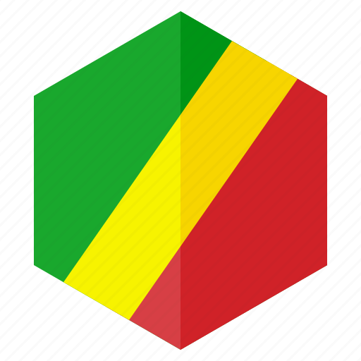 Africa, congo, country, design, flag, hexagon icon - Download on Iconfinder