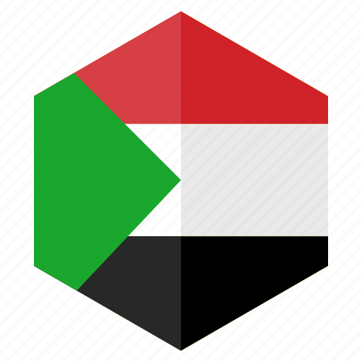 Africa, country, design, flag, hexagon, sudan icon - Download on Iconfinder
