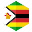 africa, country, design, flag, hexagon, zimbabwe