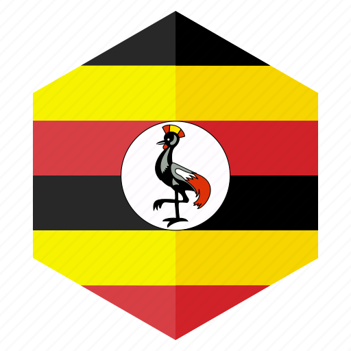 Africa, country, design, flag, hexagon, uganda icon - Download on Iconfinder