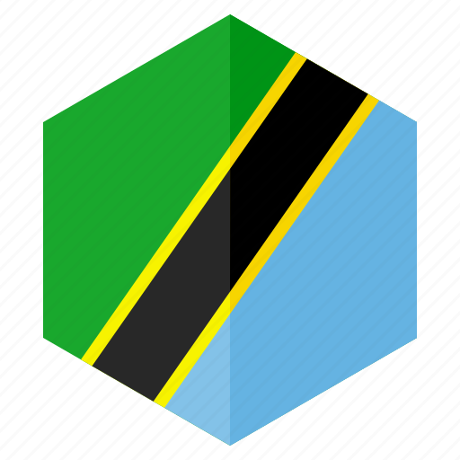 Africa, country, design, flag, hexagon, tanzania icon - Download on Iconfinder