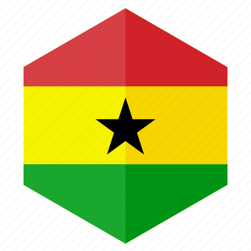 Africa, country, design, flag, ghana, hexagon icon - Download on Iconfinder