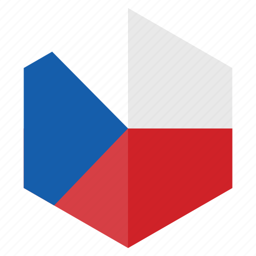 Chech republic, country, design, europe, flag, hexagon icon - Download on Iconfinder
