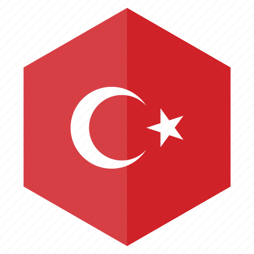 Country, design, europe, flag, hexagon, turkey icon - Download on Iconfinder