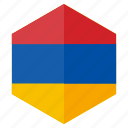 armenia, country, design, europe, flag, hexagon