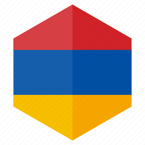 Armenia, country, design, europe, flag, hexagon icon - Download on Iconfinder