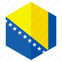 bosnia andherzegovina, country, design, europe, flag, hexagon