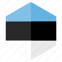 country, design, estonia, europe, flag, hexagon