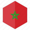 africa, country, design, flag, hexagon, morocco