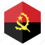 africa, angola, country, design, flag, hexagon 