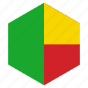 africa, benin, country, design, flag, hexagon