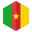 africa, cameroon, country, design, flag, hexagon 