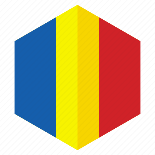 Africa, chad, country, design, flag, hexagon icon - Download on Iconfinder