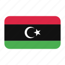 african flag, flag icon, libya, libya flag