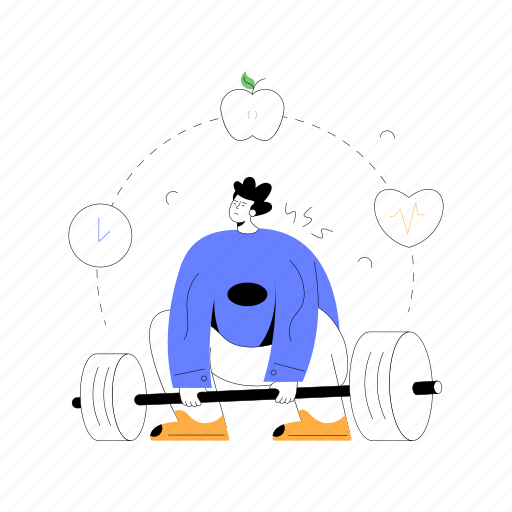 Weightlifting, fitness, gym, workout, exercise illustration - Download on Iconfinder