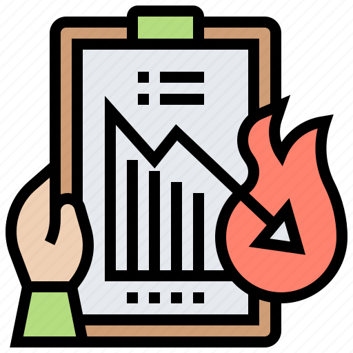 Burndown, chart, decline, report, work icon - Download on Iconfinder