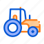 farmland, tractor, vehicle icon 