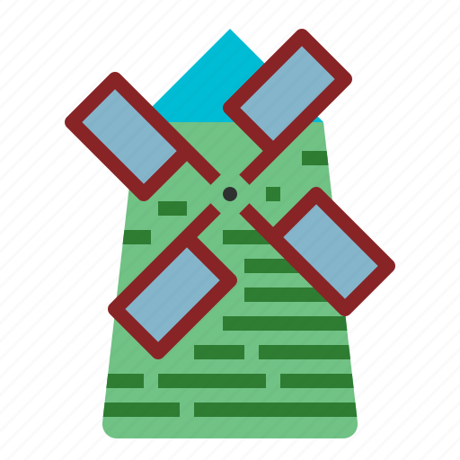 Blades, buildings, farm, mill, wind icon - Download on Iconfinder