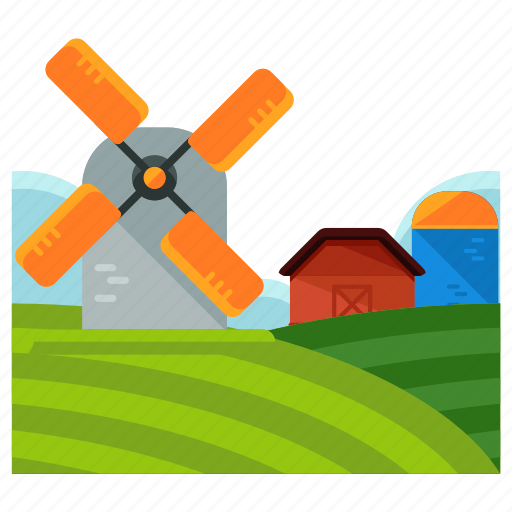 Agriculture, estate, farm, farming, field, windmill icon - Download on Iconfinder