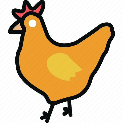Animal, chicken, cock, cockerel, farm, hen, rooster icon - Download on Iconfinder