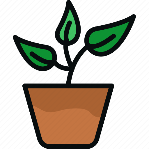 Flower, gardening, grow, leaf, nature, plant, pot icon - Download on Iconfinder