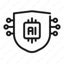 al, technology, shield, circuit, digital, security, line art, chip, protection