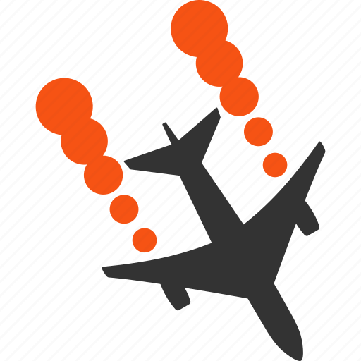 Accident, air force, aircraft, airplane, flight, smoke trace, vehicle icon - Download on Iconfinder
