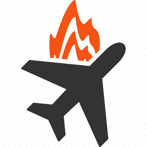 Air plane, aircraft, airplane, aviation, crash, fire, flame icon - Download on Iconfinder