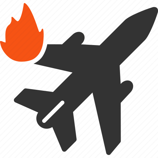 Aircraft, airliner, airplane, burn, damage, fire, flame icon - Download on Iconfinder